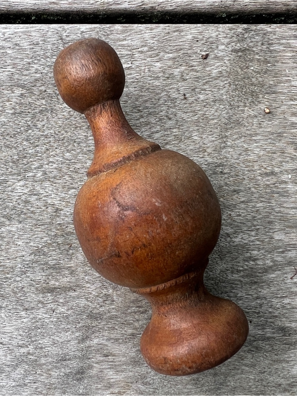Vintage Wood Finial 4" Long x 1-5/8 "